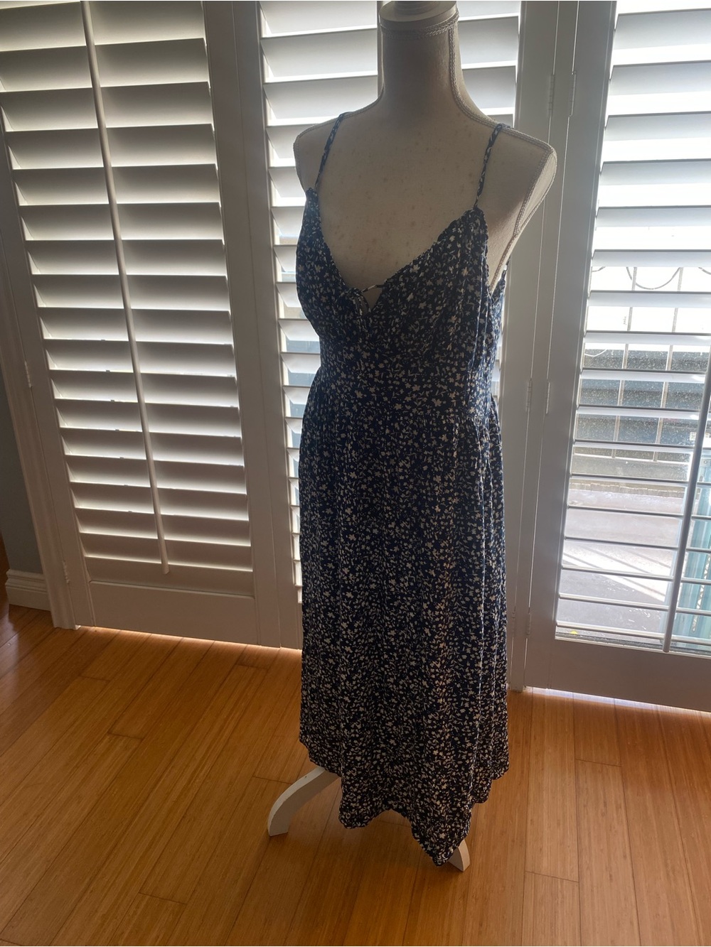 Old Navy Navy Blue Floral Spaghetti-Strap Maxi Dress- worn once!